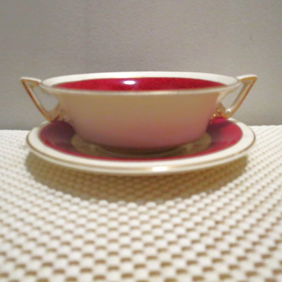 Burleigh Ware Bouilon Cream Soup Cup w/ Saucer Zenith Burgess & Leigh Ltd 1930's - Picture 2 of 8